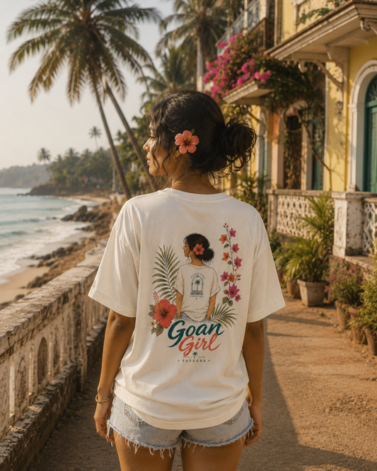 Goan Girl Tee – Oversized Organic Back Print T-Shirt