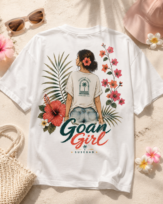 Goan Girl Tee – Oversized Organic Back Print T-Shirt