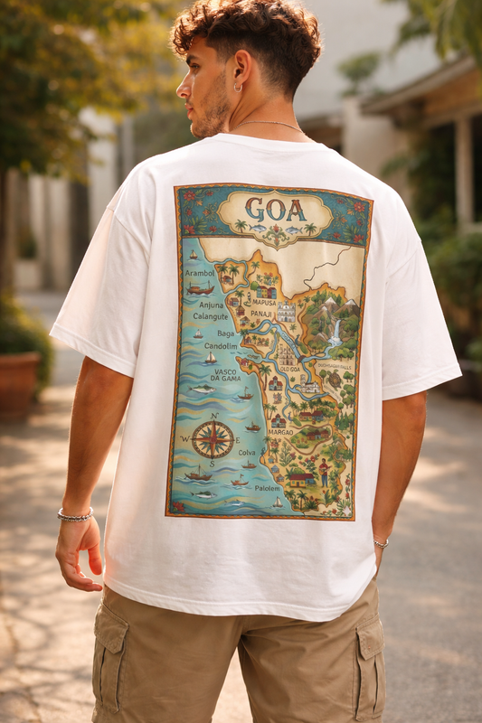 GOA Heritage Map Tee – Organic Cotton Oversized T-Shirt