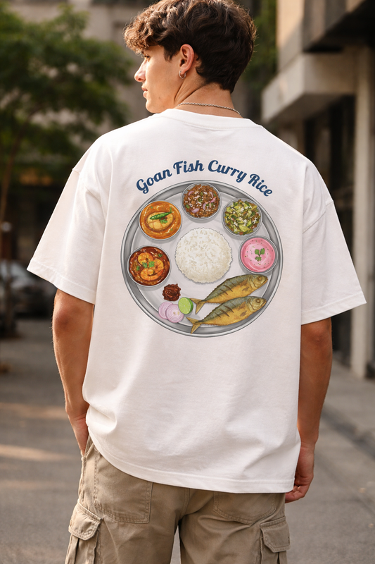 Goan Fish Curry Rice Tee – Classic Goa Food T-Shirt