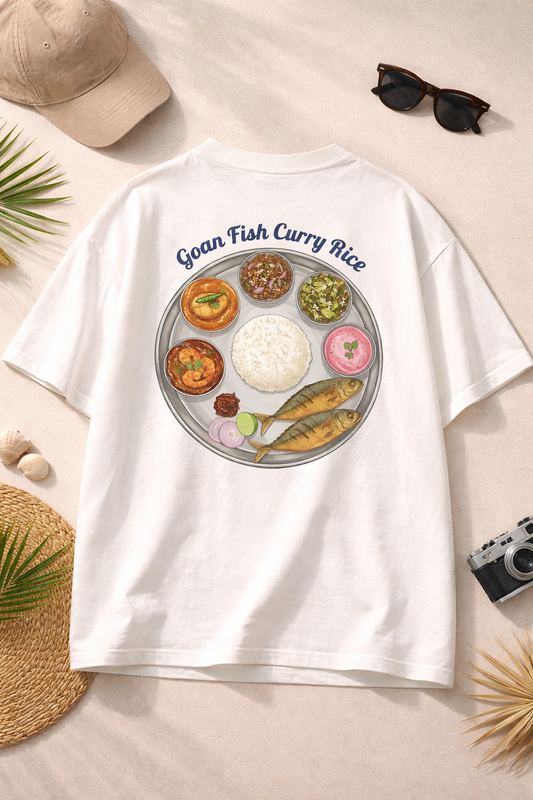 Goan Fish Curry Rice Tee – Classic Goa Food T-Shirt